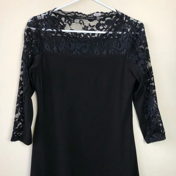 Ivanka Trump Size 2 Black 3/4 Sleeve Dress - Picture 2 of 8